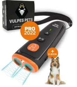 Vulpes Pets® Ultrasone Anti Blaf Apparaat – 3-in-1 Anti Blaf Apparaat Pro - Diervriendelijk & Zonder Schok - Alternatief Anti Blafband - Voor Kleine & Grote Honden - Audio - Flashlight - USB-Oplaadbaar