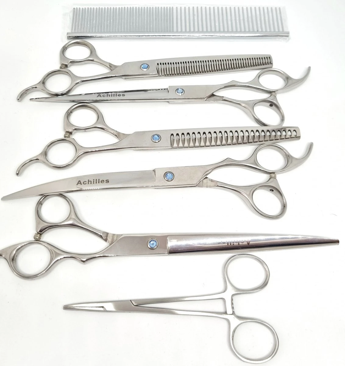 Achilles Hondenschaar - Scharenset Hond 8 INCH - 8-Delige Scharenset - Effileerschaar Hond - Afbeelding 3