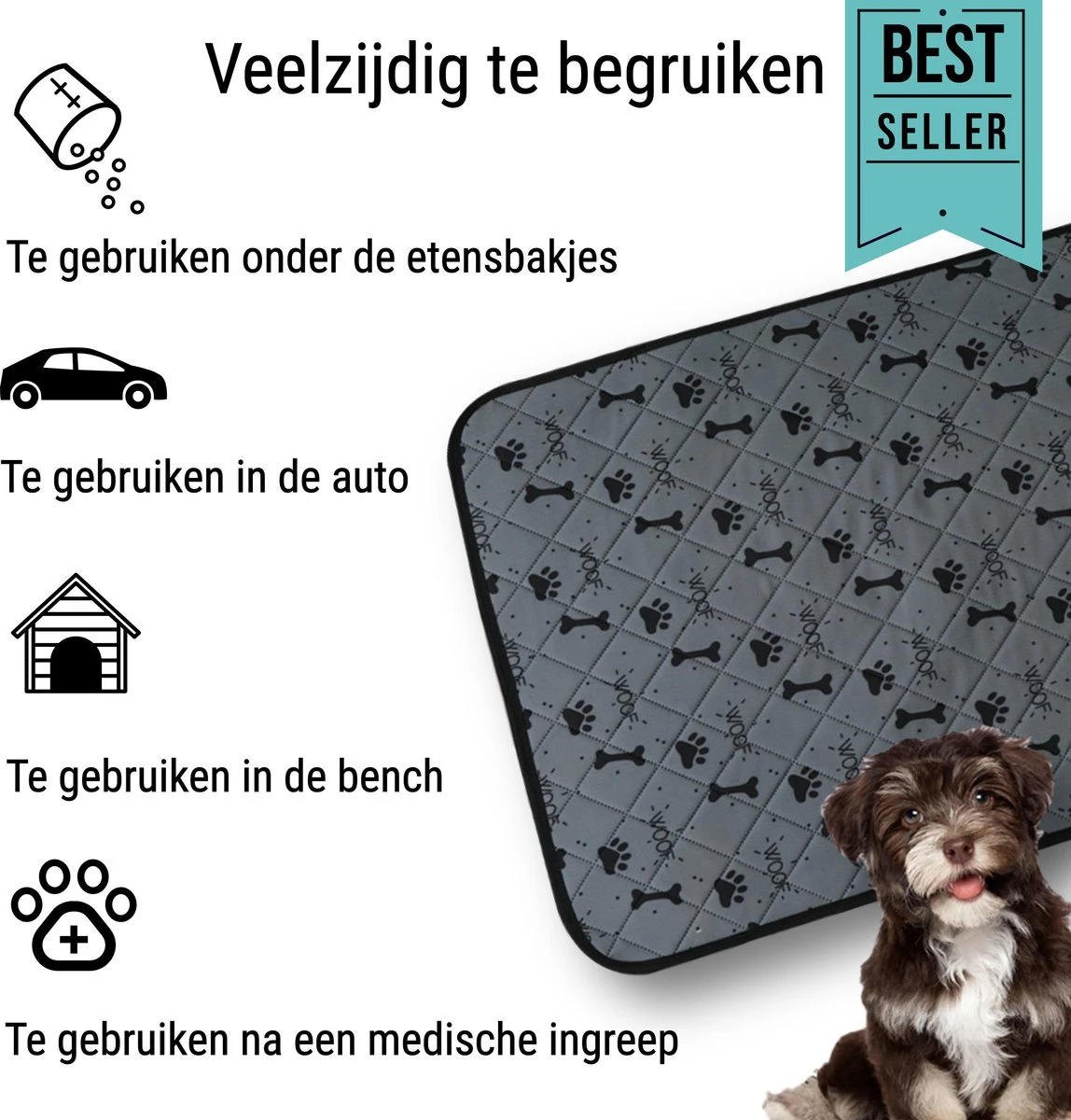 Jooba Puppy Training Pads - Wasbare Puppy Pads 2 Stuks - Hondentoilet - 70x50cm - Puppy - Afbeelding 2