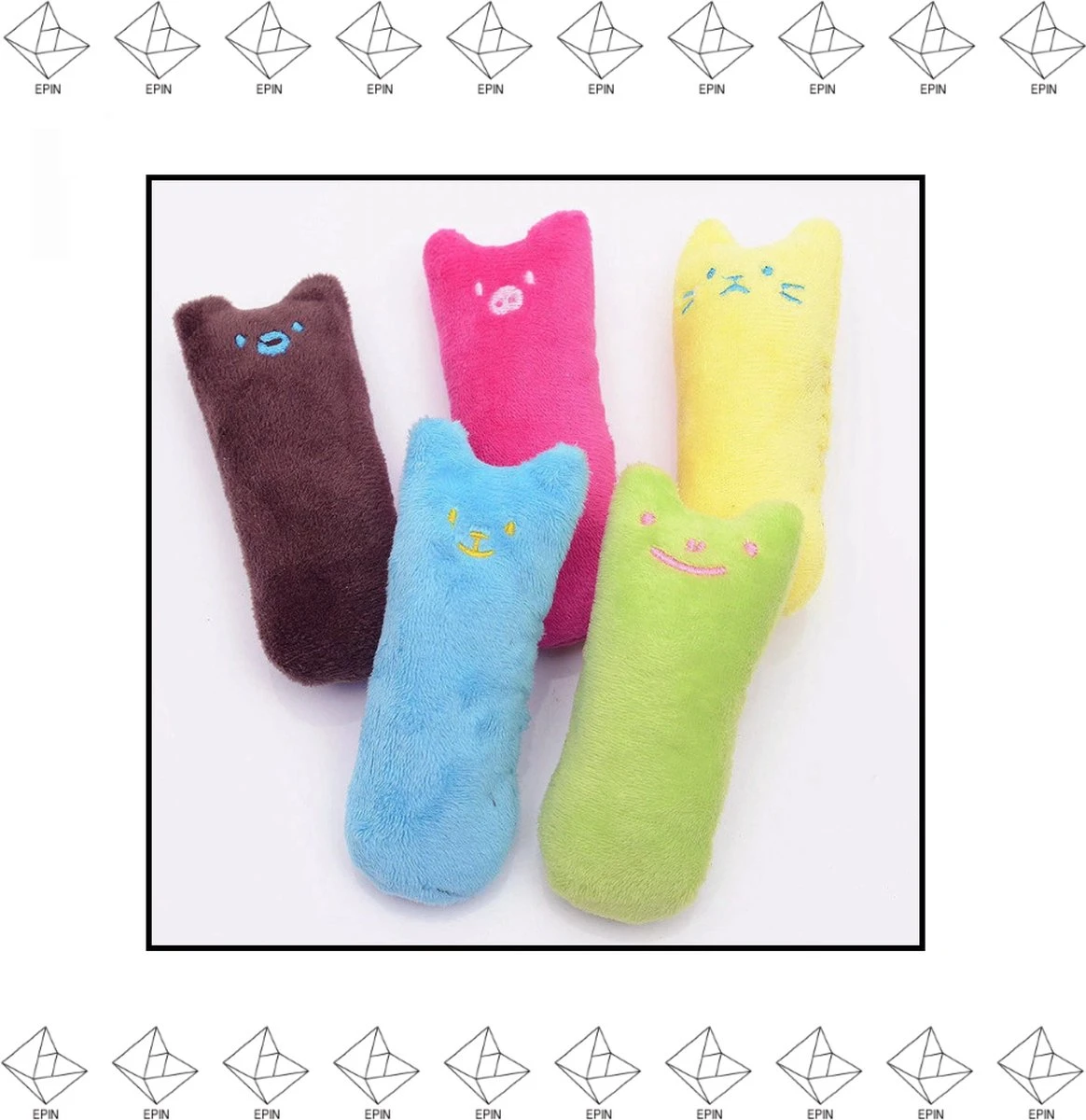 Merkloos EPIN | Kattenkruid Knuffeldier | Katten Speelgoed | Catnip | Kattenspeelgoed | BLAUW - Afbeelding 3