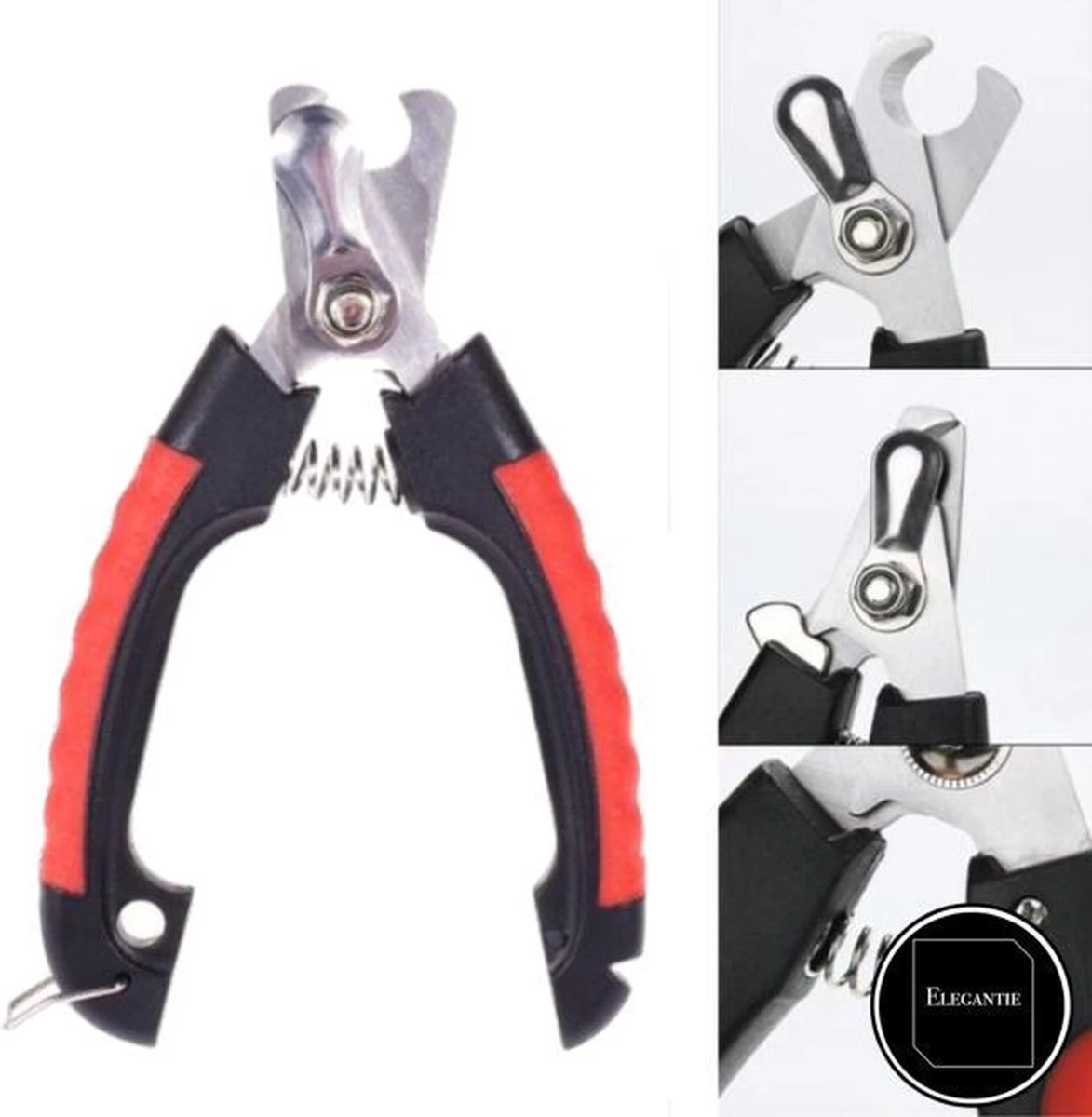 ElegaPet Professionele Nagelknipper Hond L - Rood Zwart - Dier - Nageltang Met Veiligheidsstop Nagelschaar - Afbeelding 4