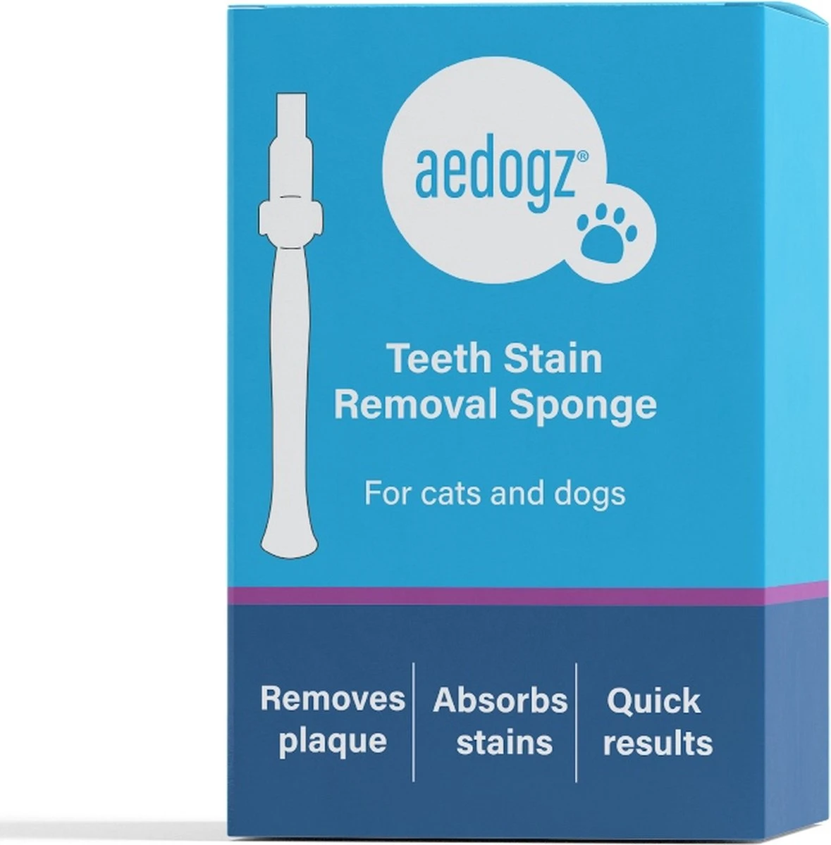 Aedogz Tandsteen Verwijder Spons Hond & Kat - Verwijdert Tandsteen, Aanslag En Vlekken - Verfrist De Adem Voorkomt Tandvleesproblemen. - Afbeelding 2