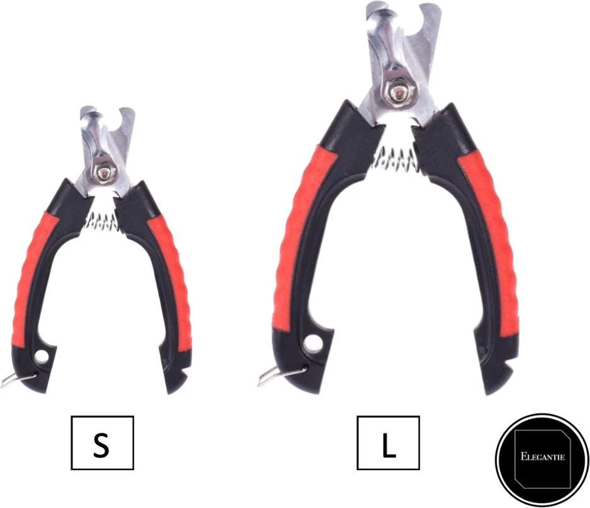 ElegaPet Professionele Nagelknipper Hond L - Rood Zwart - Dier - Nageltang Met Veiligheidsstop Nagelschaar - Afbeelding 2