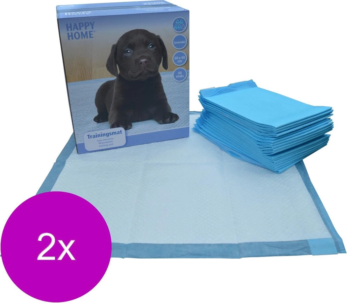 Happy Home Trainingsmat Lavendel - Zindelijkstraining - 2 X 60 Stuks - 60X60 Cm - Afbeelding 3