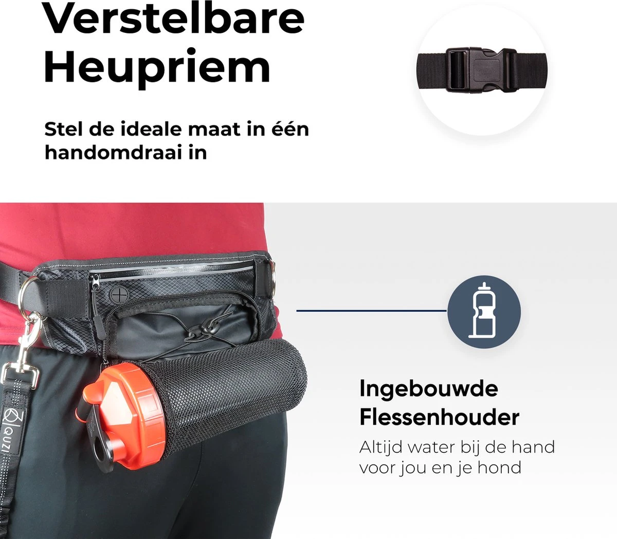 Canicross Looplijn Hond Met Heupriem Voor Hardlopen - Elastische Handsfree Hondenriem - Honden Trainingslijn - 150/200cm - Grijs - Afbeelding 6