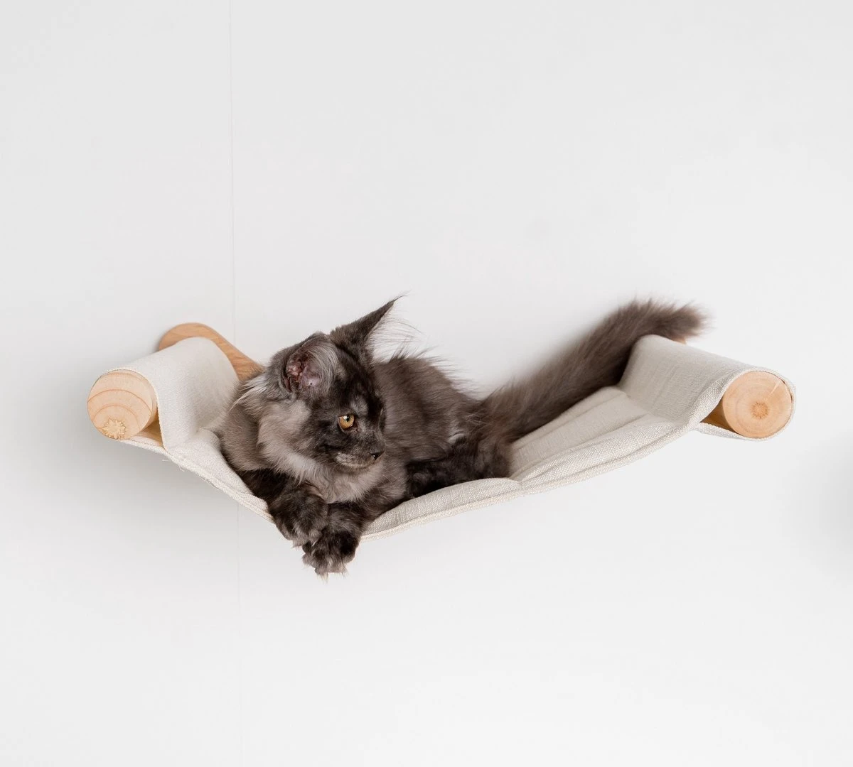 RHRQuality Wandmeubel Wandmontage Klimmuur Kat 53 X 43cm Luxe Hangmat XXL Creme Klim Wand Muur Krabpaal Katten Muurbevestiging - Afbeelding 3