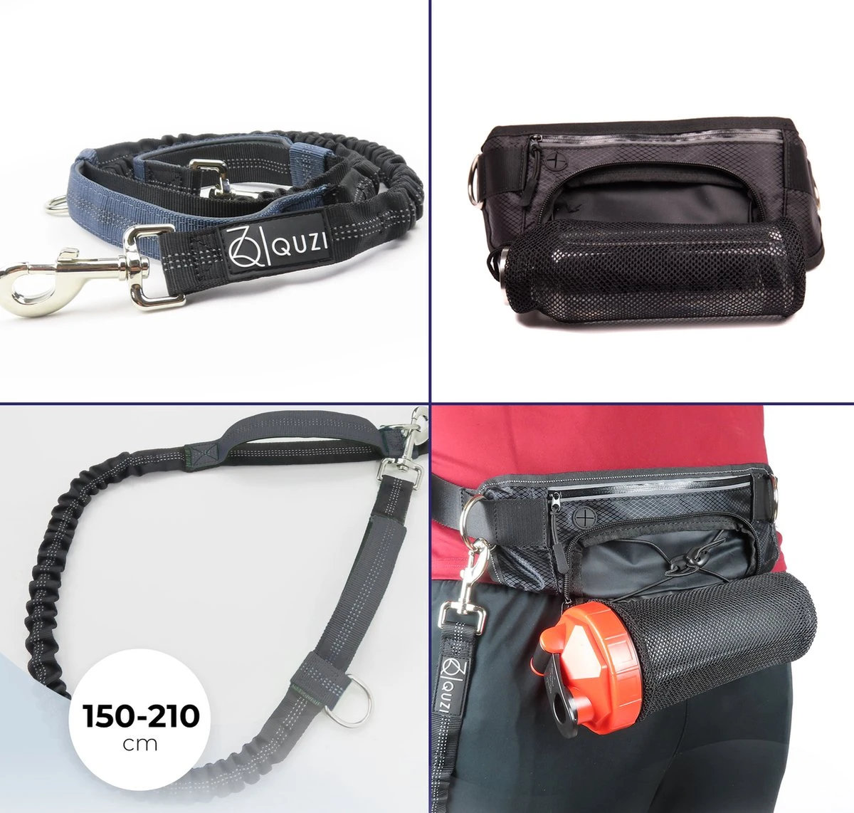 Canicross Looplijn Hond Met Heupriem Voor Hardlopen - Elastische Handsfree Hondenriem - Honden Trainingslijn - 150/200cm - Grijs - Afbeelding 9