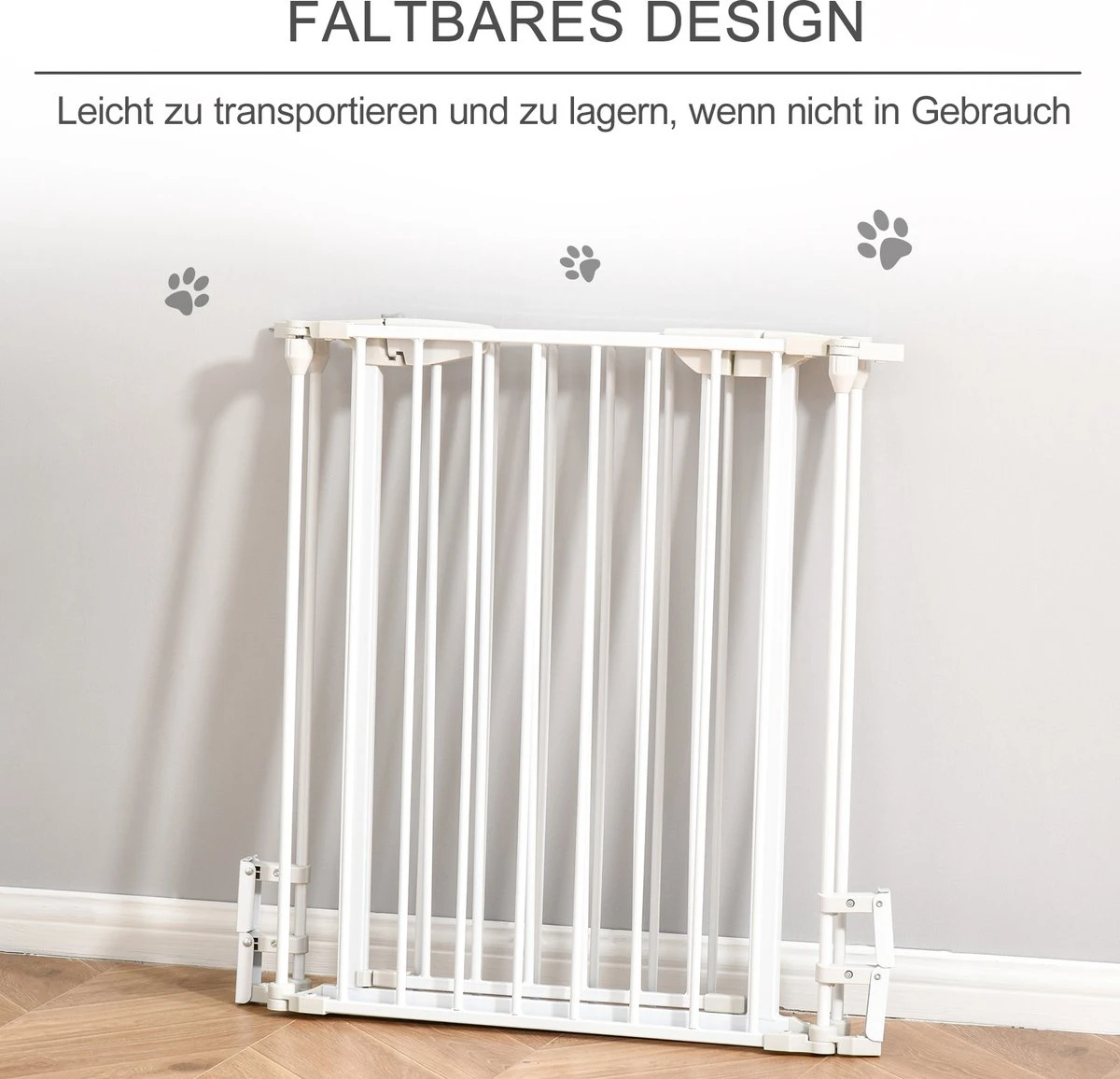 PawHut Afschermhek Voor Honden Veiligheidshek Hondenhek 3 Elementen Kunststof Wit D06-100V01 - Afbeelding 6