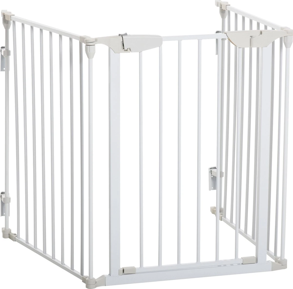 PawHut Afschermhek Voor Honden Veiligheidshek Hondenhek 3 Elementen Kunststof Wit D06-100V01 - Afbeelding 5