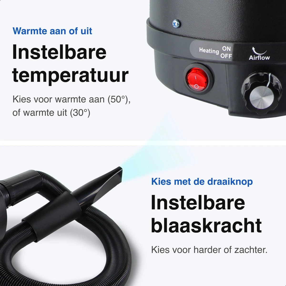 Vivid Green Waterblazer Met 3 Opzetstukken - Hondenfohn - Voor Honden - Met Geluiddemper - 2800W - Afbeelding 4