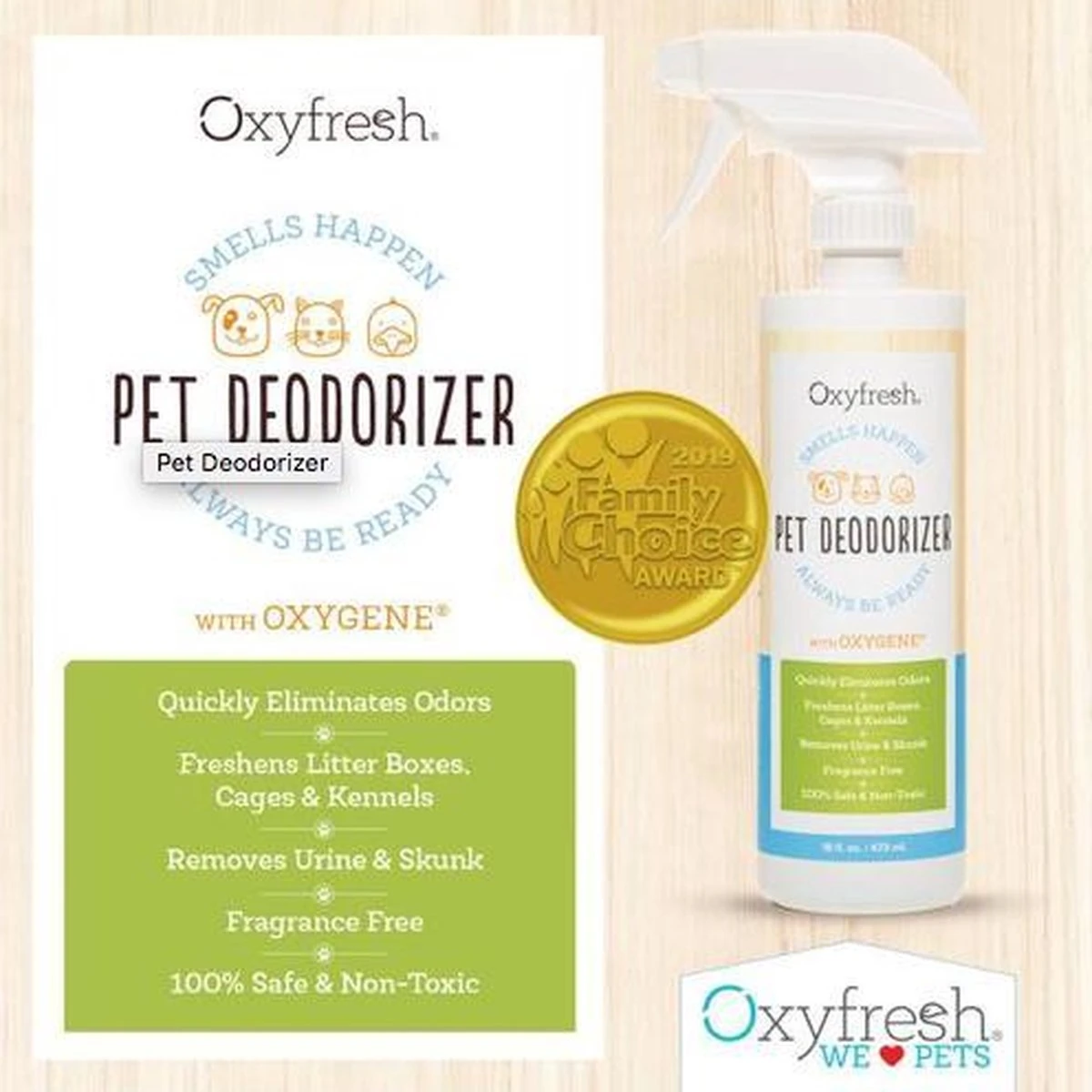 Oxyfresh Pets Geurverwijderaar - Spray Tegen Vieze Geuren Afkomstig Van Dieren - Afbeelding 2