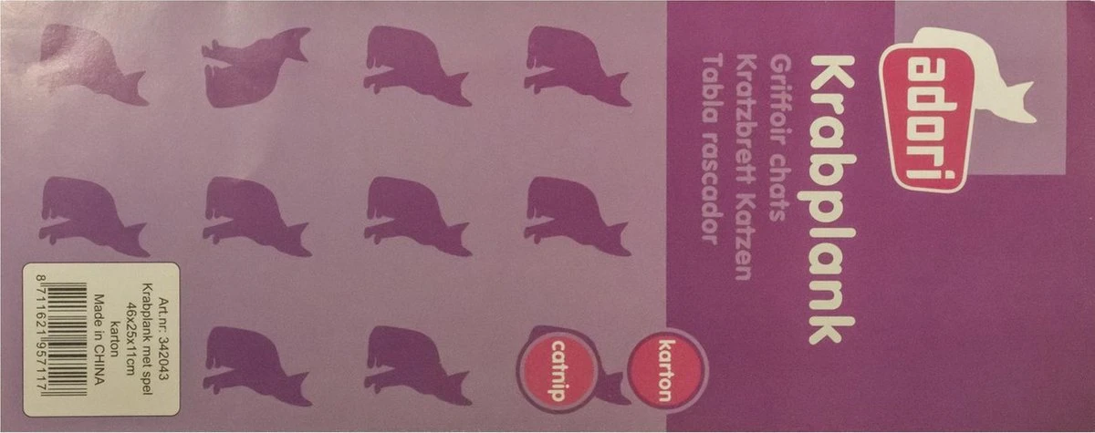 Adori Krabplank Met Spel - Krabpaal - 45x25x11 Cm - Afbeelding 8