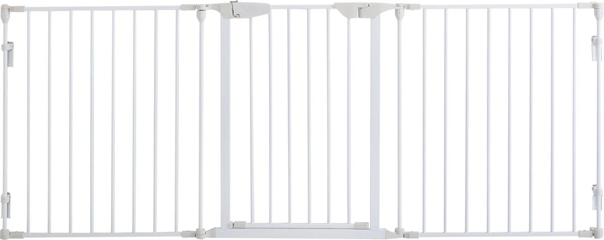 PawHut Afschermhek Voor Honden Veiligheidshek Hondenhek 3 Elementen Kunststof Wit D06-100V01 - Afbeelding 2
