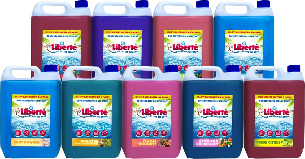 Geurverwijderaar - Liberté All In One Cleaner - Desinfectie - Dieren - Huis - Auto - Kantoor - Schoonmaakmiddel - 5L - Fresh Citrus - Afbeelding 2