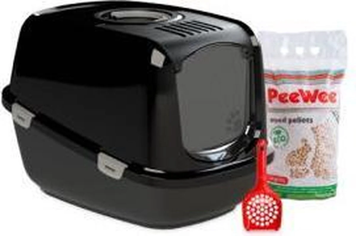 PeeWee Kattenbak XXL EcoDome Startpakket - Zwart - 66,5 X 48,5 X 46,5 Cm - Afbeelding 8