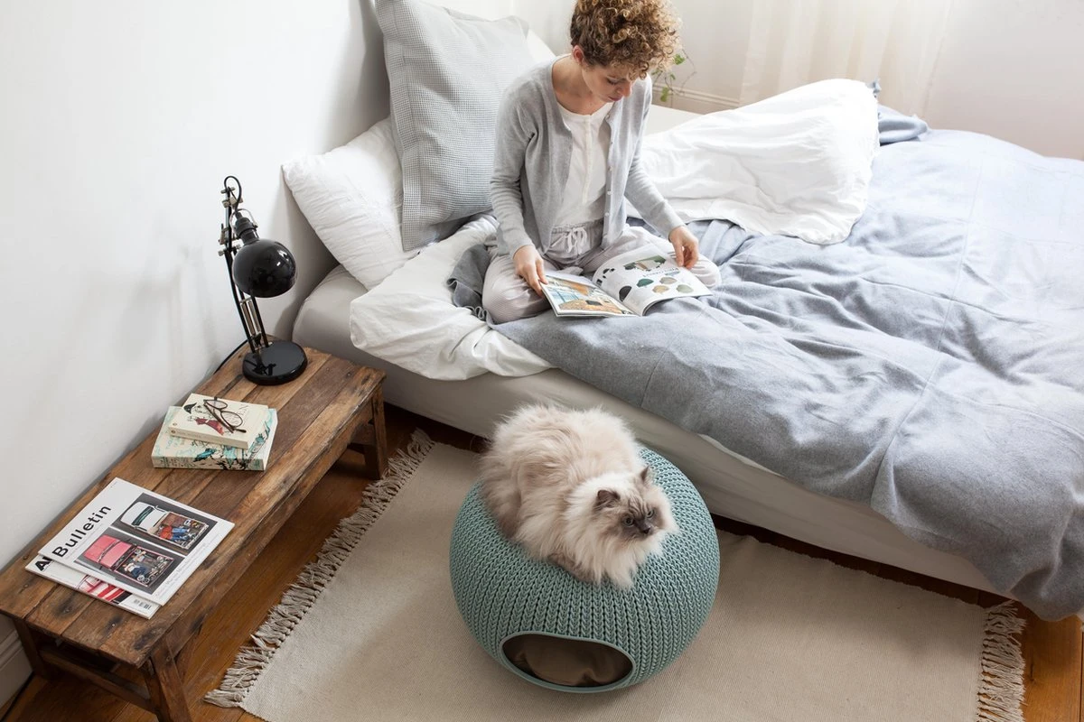 Curver Cozy Pet Home - Kattenmand - Crème - Ø 55 Cm - Afbeelding 6