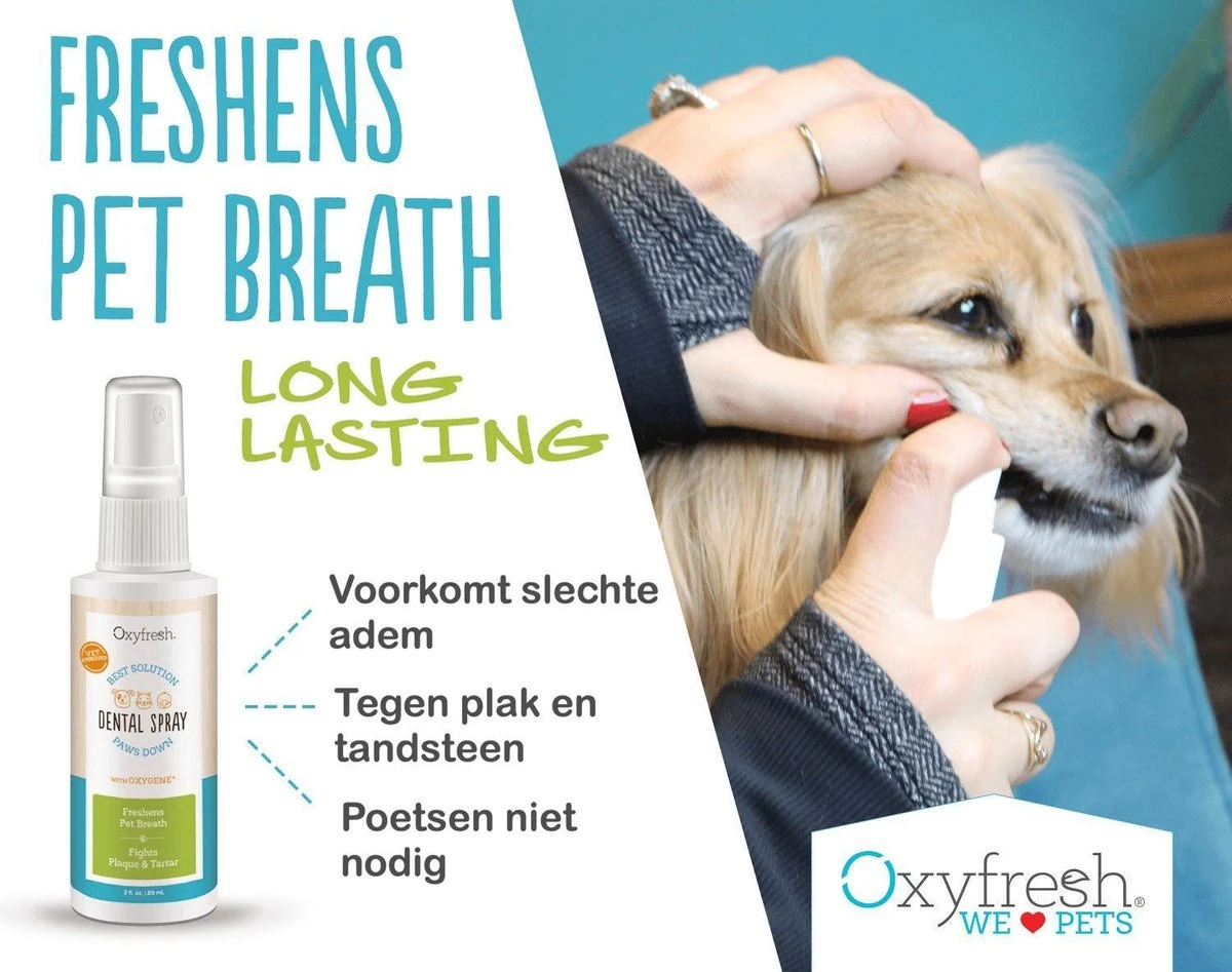 OxyFresh Pet Mondspray Voor Hond En Kat Tegen Slechte Adem En Tandsteen - Afbeelding 2