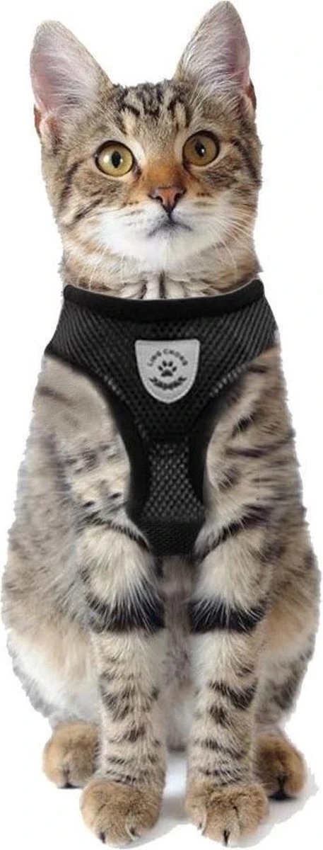 Merkloos Kattentuigje Met Looplijn | Zwart Kattenharnas | Easy Step In | Kattenriem | Kattenlijn | Kattentuig | Maat S - Afbeelding 5