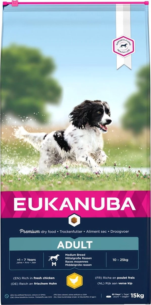 Eukanuba Dog Adult Medium Breed - Kip - Hondenvoer - 15 Kg - Afbeelding 3