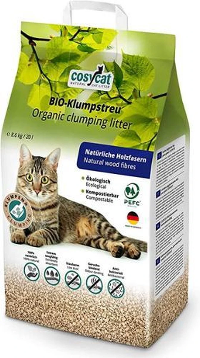 Cosycat Biologische Kattenbakvulling Klontvormend - Natuurlijke Houtvezels - 50L - Afbeelding 2