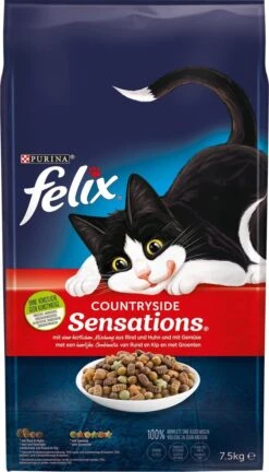 Felix Countryside Sensations Rund En Kip Met Groenten - Katten Droogvoer - 7.5kg