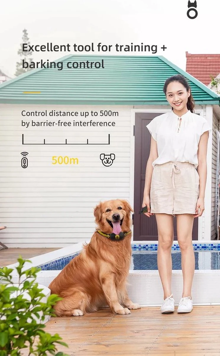 Anti Blafband EN Trainingshalsband In 1 - UNIEK SYSTEEM - 1000m Bereik - 100 Levels - Trainingsband - Antiblafband - Teletac - Geluid En Vibratie/trilling - Grote En Kleine Honden - Volledig Waterdicht - Anti Blafband - Afbeelding 9