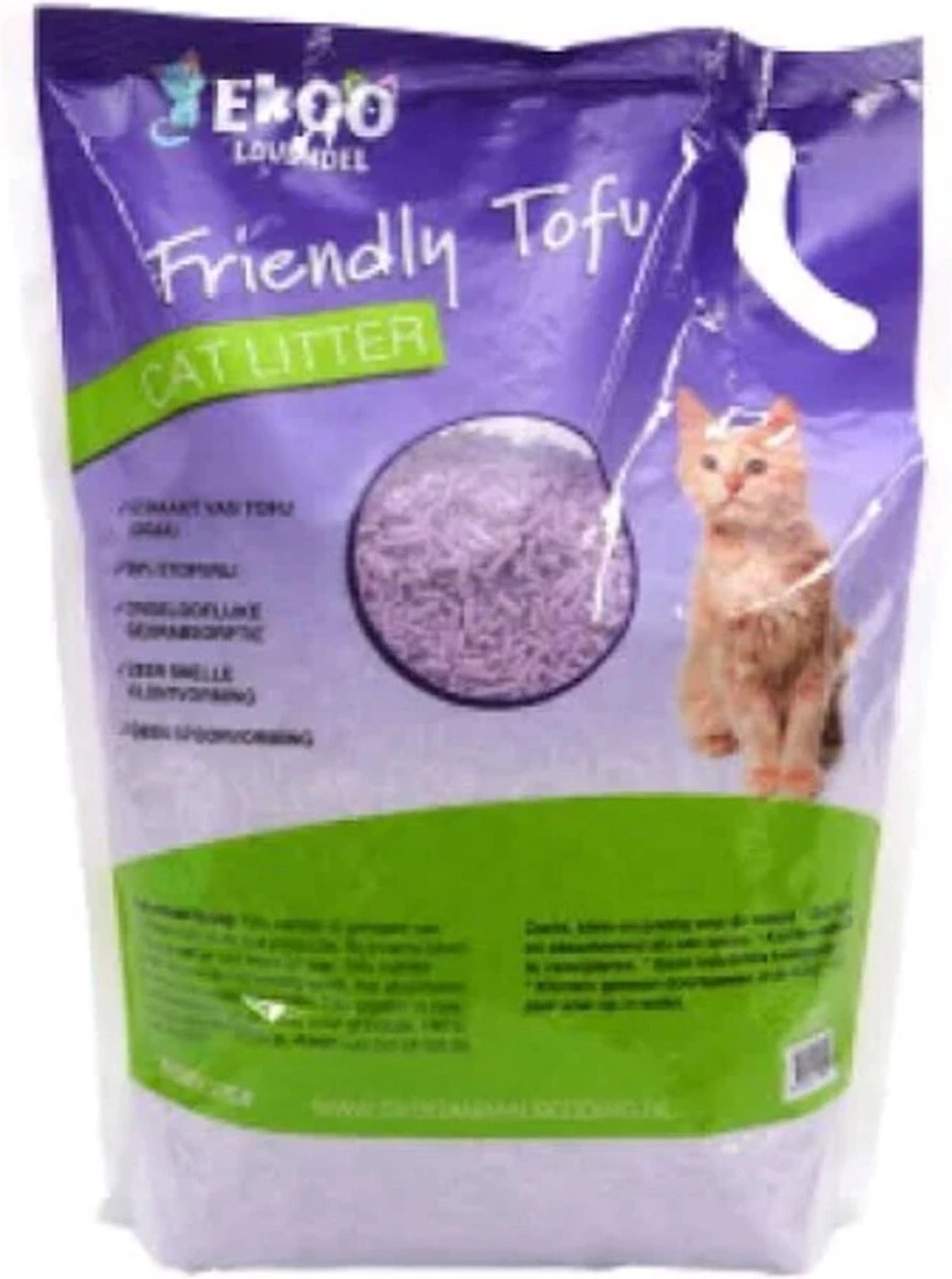 Ekoo Kattenbakvulling Friendly Tofu Lavendel 6 Liter - Afbeelding 3