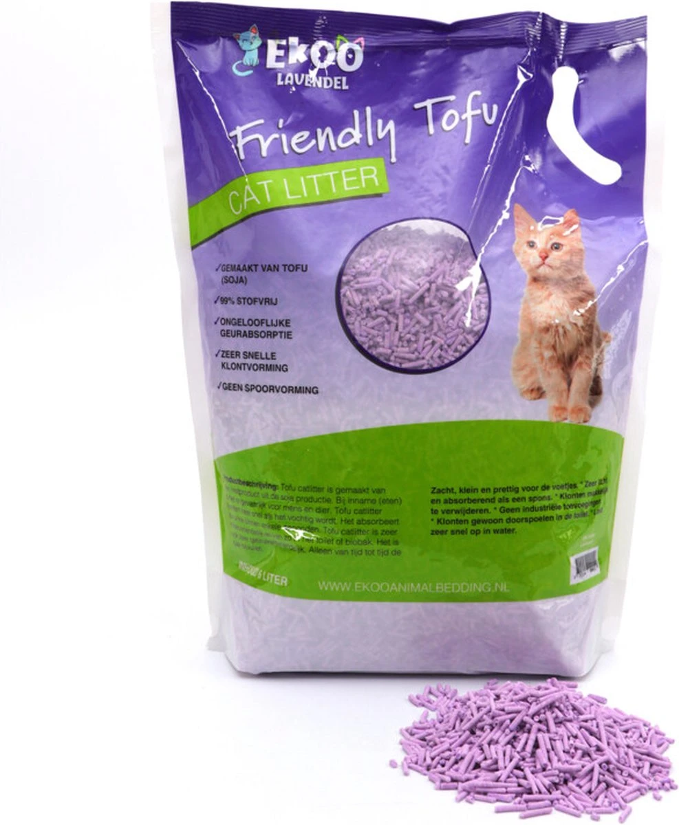 Ekoo Kattenbakvulling Friendly Tofu Lavendel 6 Liter